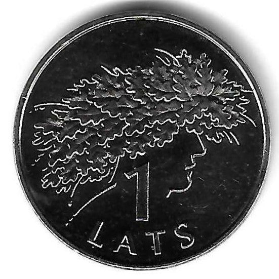 Letonia - 1 Lats 2006 (Km# 73) Ligo Wreath