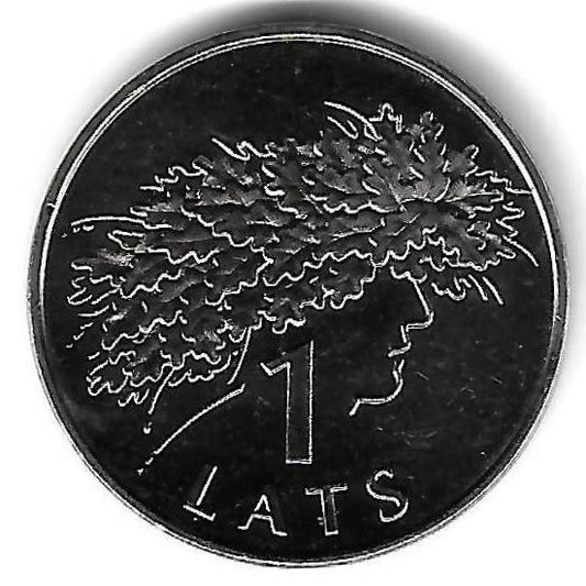 Letonia - 1 Lats 2006 (Km# 73) Ligo Wreath
