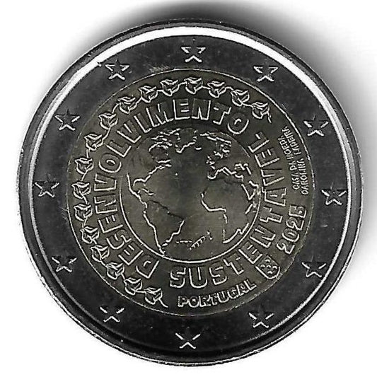 Portugal - 2 Euro 2025 (Km# ..) Desenvolvimento Sustentavel