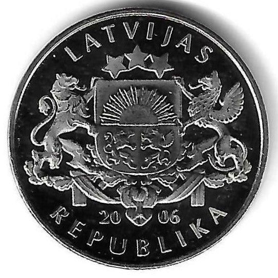Letonia - 1 Lats 2006 (Km# 73) Ligo Wreath