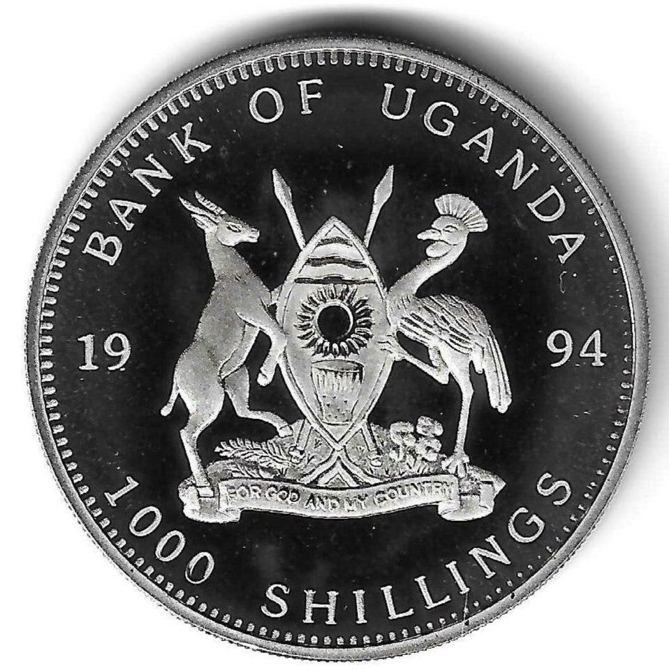 Uganda - 1000 Shillings 1994 (Km# 37) Campeonato Mundial Futebol