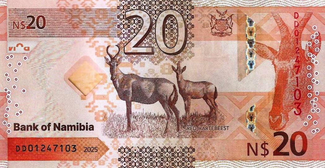 Namibia - 20 Dolares 2025 (# 21a)