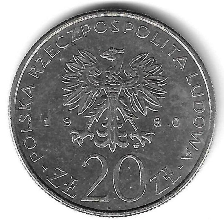 Polonia - 20 Zlotych 1980 (Km# 108) Jogos Olimpicos Verão