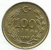 Turquia - 100 Liras 1989 (Km# 988)