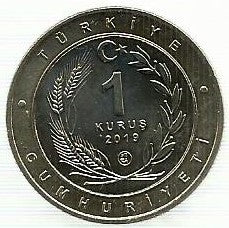Turquia - 1 Kurus 2019 (Km# ..) Kestrel