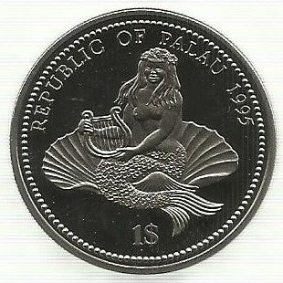 Palau - 1 Dolar 1995 (Km# 11) Cavalo Marinho