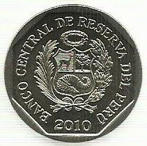 Peru - 1 Novo Sol 2010 (Km# 342) Estela de Raimondi