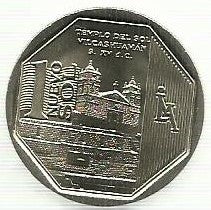 Peru - 1 Novo Sol 2012 (Km# 364) Templo Sol Vilcashuman