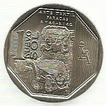 Peru - 1 Novo Sol 2013 (Km# 368) Arte Textil Paracas