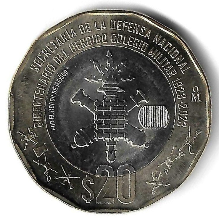 Mexico - 20 Pesos 2023 (Km# 1001) Academia Militar