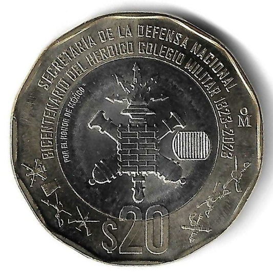 Mexico - 20 Pesos 2023 (Km# 1001) Academia Militar