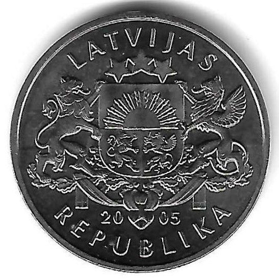 Letonia - 1 Lats 2005 (Km# 66) Pretzel