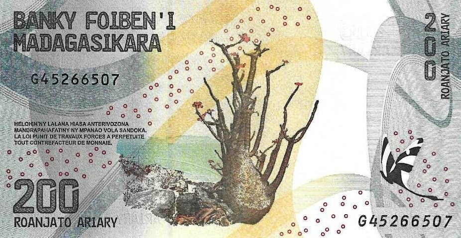 Madagascar - 200 Ariary 2022 (# 98b)