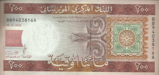 Mauritania - 200 Ouguiya 2013 (# 17)