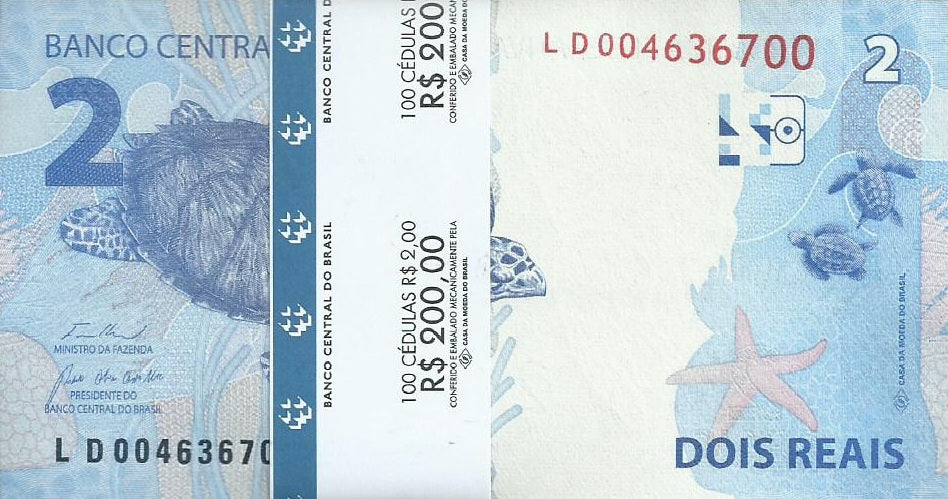 Brasil - 100 Notas de 2 Reais 2010 (# 252a)