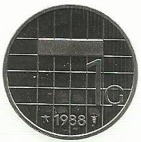 Holanda - 1 Gulden 1988 (Km# 205)