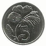 Ilhas Cook - 5 Centimos 1992 (Km# 33)