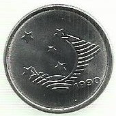 Brasil - 1 Cruzeiro 1990 (Km# 617)