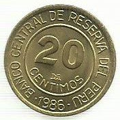 Peru - 20 Centimos 1986 (Km# 294)