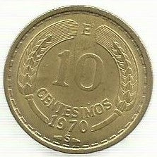 Chile - 10 Centésimos 1970 (Km# 191)