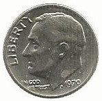 USA - 1 Dime 1970 (Km# 195a)