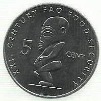 Ilhas Cook - 5 Centimos 2000 (Km# 369) Fao