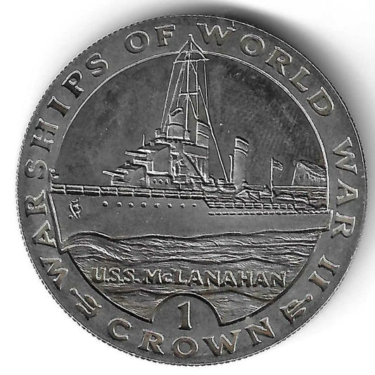 Gibraltar - 1 Crown 1993 (Km# 114) U.S.S. Maclanahan