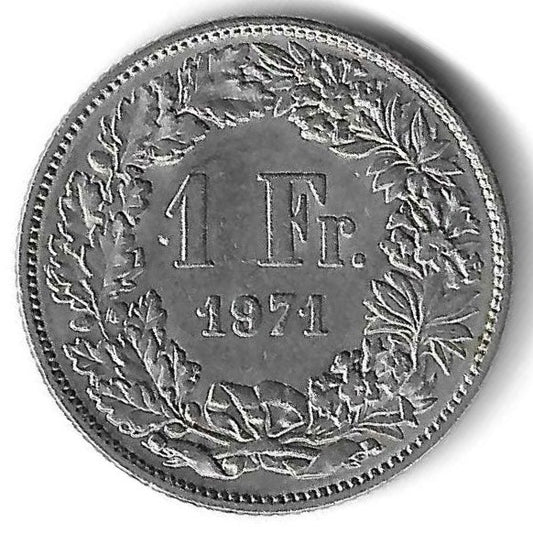 Suiça - 1 Franco 1971 (Km# 24.a1)