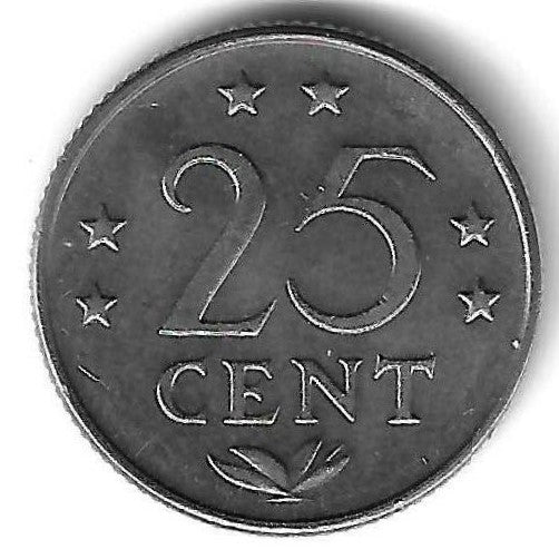 Antilhas Holandesas - 25 Centimos 1976
