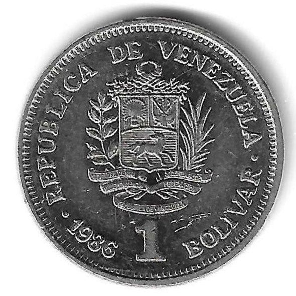 Venezuela - 1 Bolivar 1986 (Km# 52)