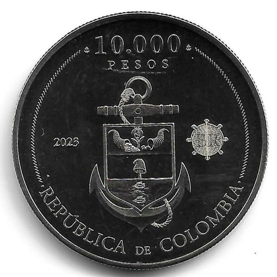 Colombia - 10000 Pesos 2023 (Km# 305) 200 Anos Batalha N. Maracaibo
