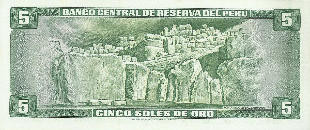 Peru - 5 Soles Ouro 1974 (# 99c)