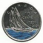 Canadá - 10 Centimos 2021 (Km# ..) 100ºAnivº Bluenose
