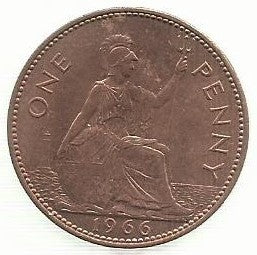 Inglaterra - 1 Penny 1966 (Km# 897)