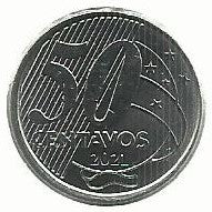 Brasil - 50 Centavos 2021 (Km# 651a)