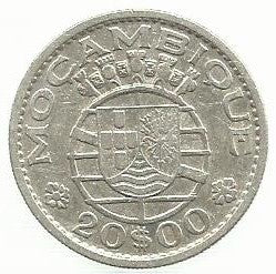 Moçambique - 20$00 1960 (Km# 80)