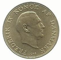 Dinamarca - 1 Krone 1957 (Km# 837.2)