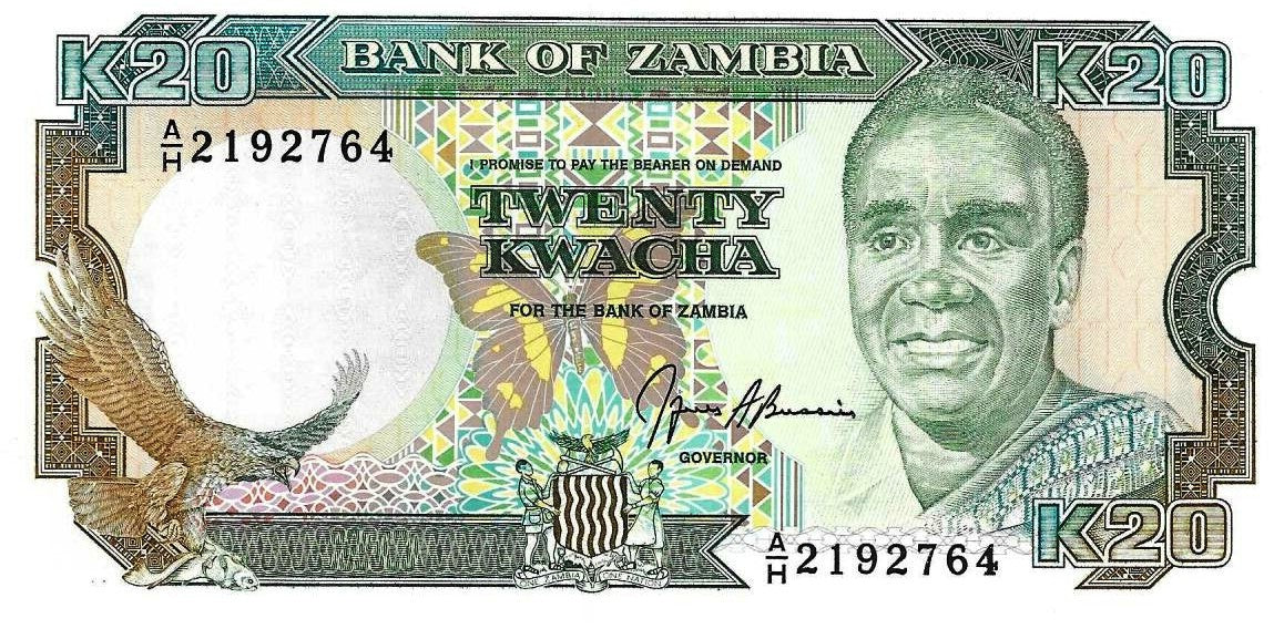 Zambia - 20 Kwacha 1991 (# 32b)