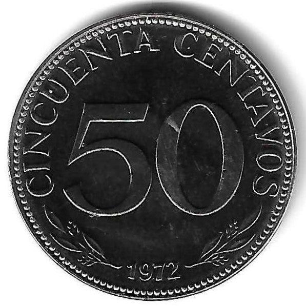 Bolivia - 50 Centavos 1972 (Km# 190)