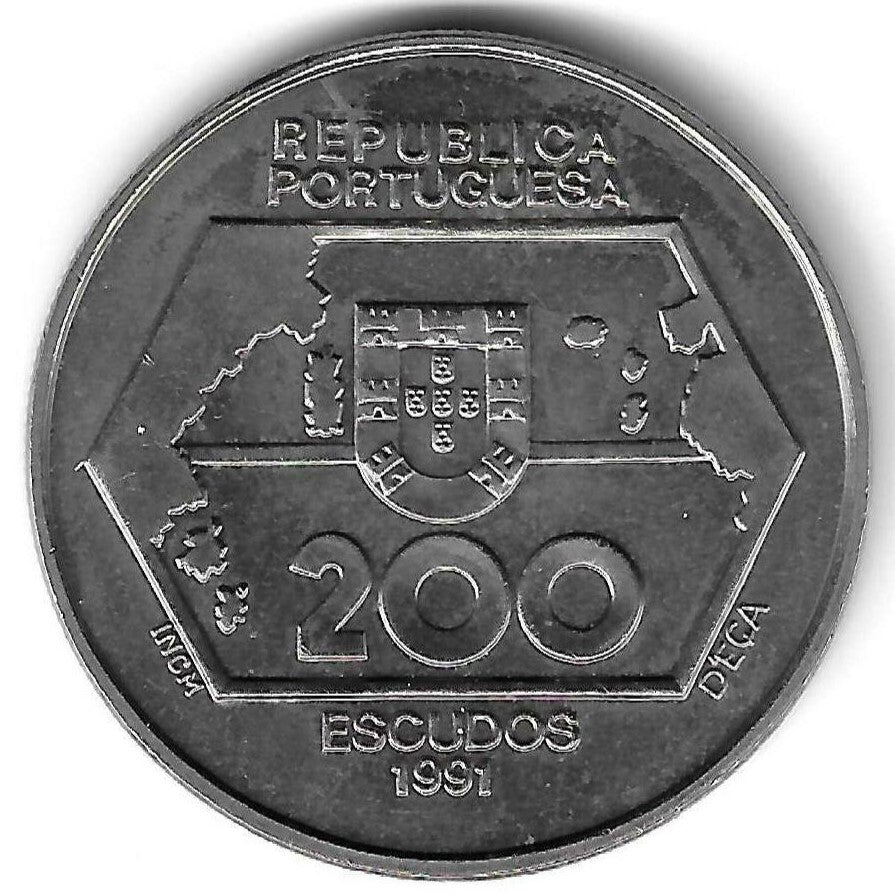 Portugal - 200$00 1991 (Km# 659)     Naveg. Ocidente