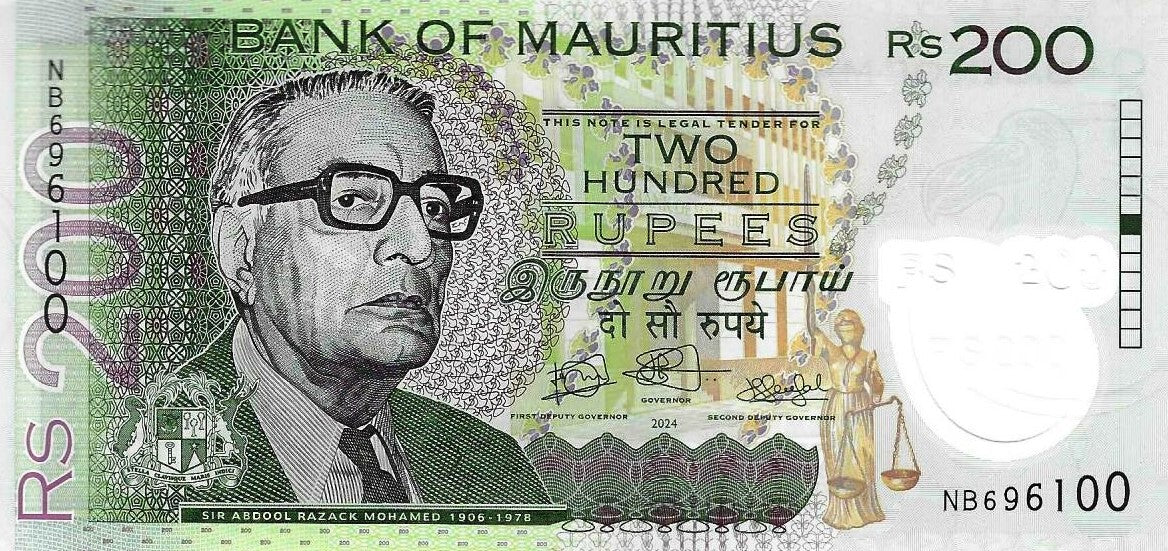 Mauricias- 200 Rupias 2024 (# 65Ba)