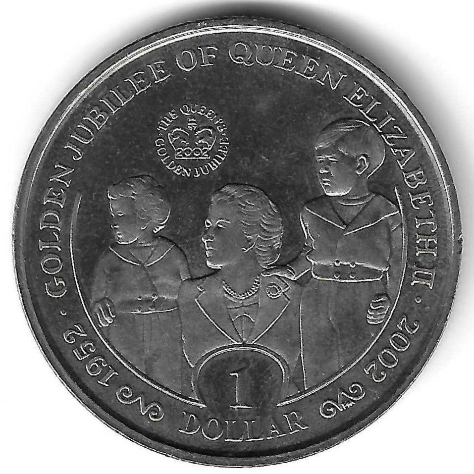 Serra Leoa - 1 Dolar 2002 (Km# 268) Jubileu Ouro Rainha Isabel II