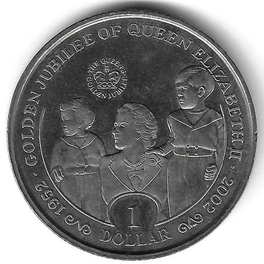 Serra Leoa - 1 Dolar 2002 (Km# 268) Jubileu Ouro Rainha Isabel II