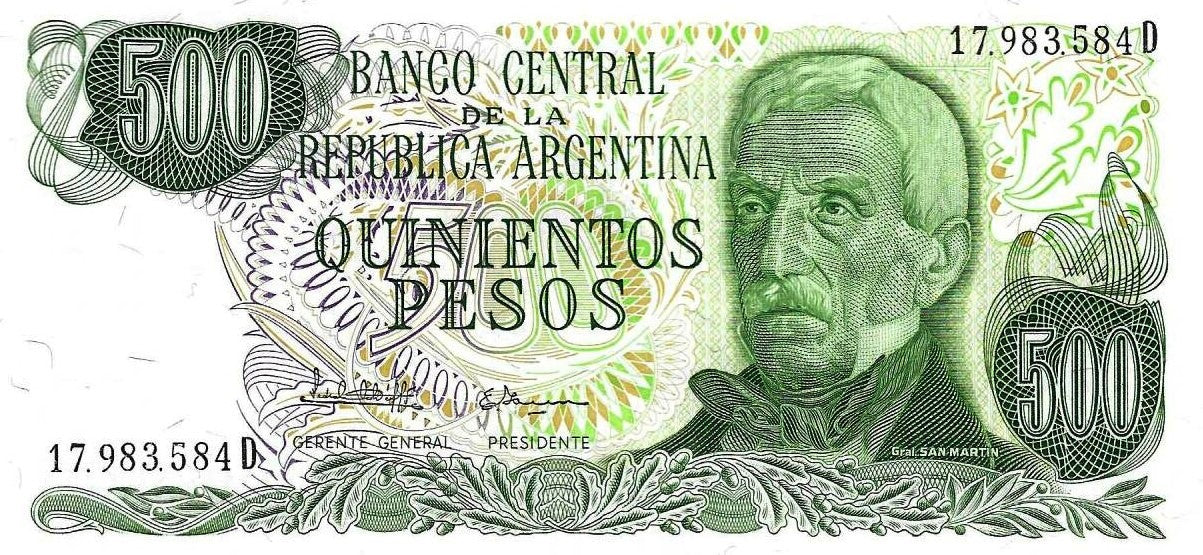Argentina - 500 Pesos 1977 (# 303)