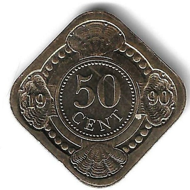 Antilhas Holandesas - 50 Centimos 1990 (Km# 36)