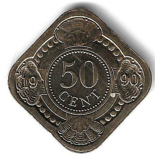 Antilhas Holandesas - 50 Centimos 1990 (Km# 36)
