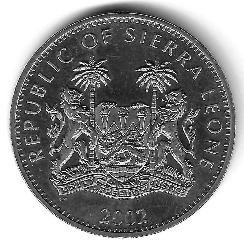 Serra Leoa - 1 Dolar 2002 (Km# 268) Jubileu Ouro Rainha Isabel II