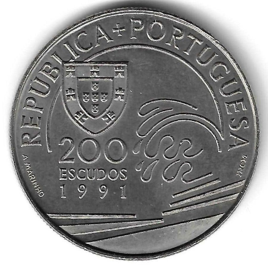Portugal - 200$00 1991 (Km# 658)     Colombo