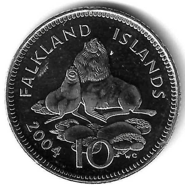 Ilhas Falkland - 10 Pence 2004 (Km# 133)