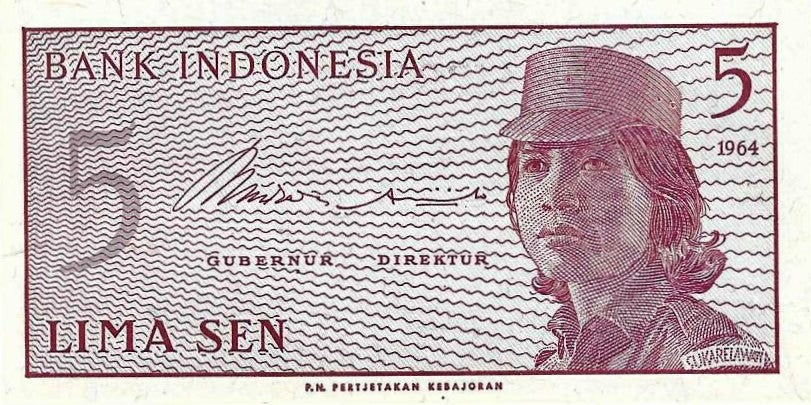 Indonesia - 5 Sen 1964 (# 91)
